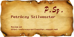 Petróczy Szilveszter névjegykártya