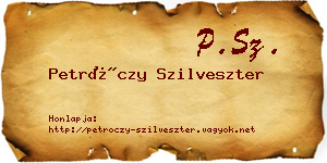 Petróczy Szilveszter névjegykártya